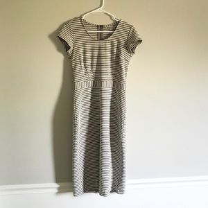 Downeast Dress: grey and white stripe